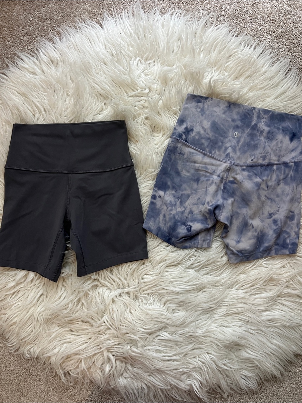 Lululemon Align Shorts 6" — Gray & Blue Tie-Dye